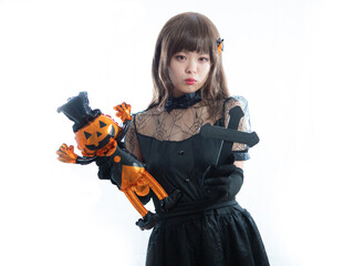 【ハロウィン】魔女コスの女性