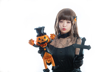 【ハロウィン】魔女コスの女性