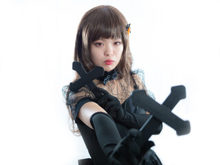 【ハロウィン】魔女コスの女性