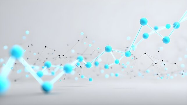 Glowing nodes with connected neon trend line - generative AI