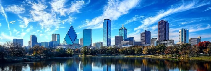 Naklejka premium Discover the Stunning Urban Skyline of Arlington