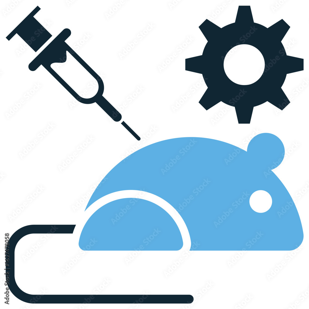 Poster rat experiment icon vector for scientific testing and behavioral studies. ideal for illustrating med