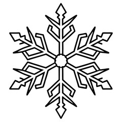 Minimalist Snowflake Line Art Vector Elegant Winter Geometric Design
