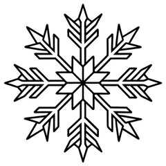 Minimalist Snowflake Line Art Vector Elegant Winter Geometric Design