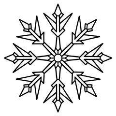 Minimalist Snowflake Line Art Vector Elegant Winter Geometric Design