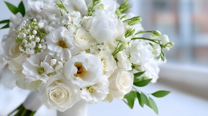 Elegant Monochrome Bouquet in Vase