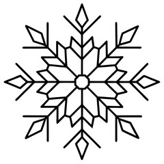 Minimalist Snowflake Line Art Vector Elegant Winter Geometric Design