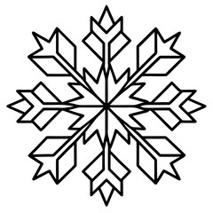 Minimalist Snowflake Line Art Vector Elegant Winter Geometric Design