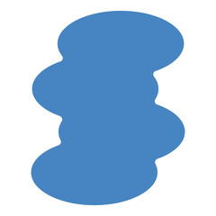 Retro funky frame. Fun simple blue border with scallop edges. Text box template. Vector illustration isolated on transparent background.