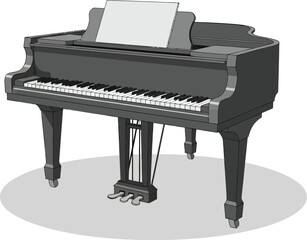 Elegant grand piano with sheet music ready for performance