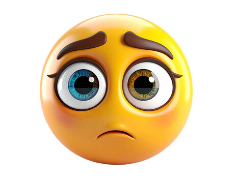 Worried emoji with wide, expressive eyes showing concern and uncertainty