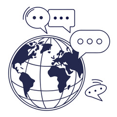 Hand drawn trophy cup with laurel branch and stars isolated on white background