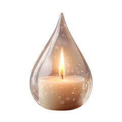 "Elegant Glass Teardrop Candle | Soothing Light for Home Decor"