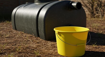 Rainwater Tank with Bucket for Water Conservation