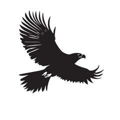 Obraz premium Majestic eagle soars powerfully, showcasing intricate wing details and formidable claw design isolated on white