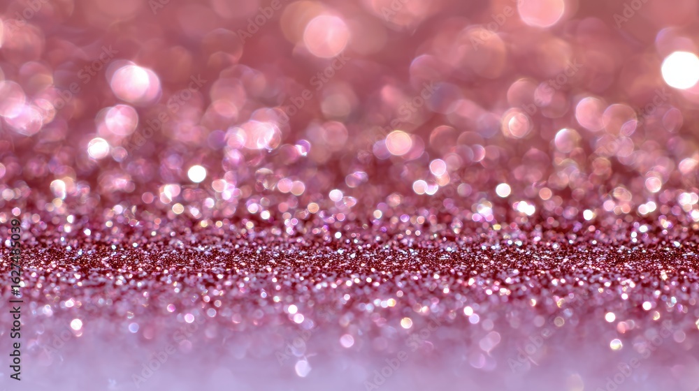 Poster sparkling pink glitter background with a soft bokeh effect, ideal for festive and creative projects