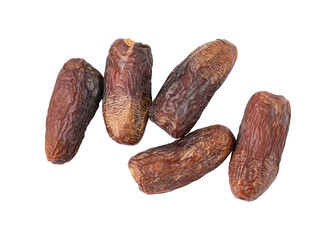 Sweet fresh amber dates isolated on transparent background