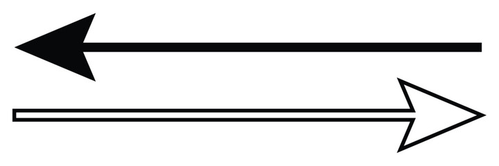 arrows pointing both ways. Both sided right left pointing arrow. Horizontal double-headed arrow. Dual sided arrow vector. Arrows data transfer icon. EPS10