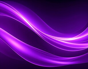 Naklejka premium Glowing purple waves flow across a dark background (1)