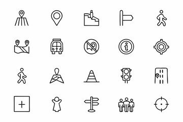 An accessible design set focused on walking routes and human-scale navigation — great for tourism boards, city planners, and educational use