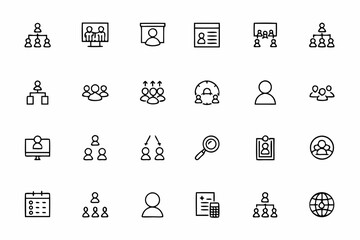 A practical business icon set for visualizing workforce building and job creation — suited for presentations, HR blogs, and recruitment services