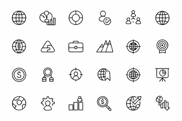 A world business-focused SWOT icon pack — ideal for international marketing, startup analysis, and global strategy templates