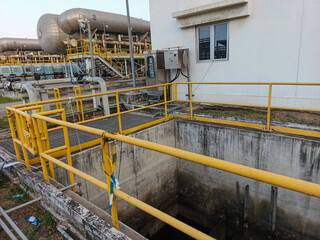 Industrial Water Treatment Pit with Safety Railings