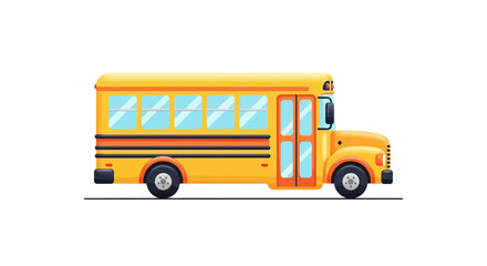 Yellow School Bus Vector Illustration

