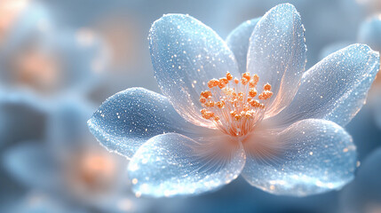 Fototapeta premium Close-up of Sparkling Blue Fantasy Flower