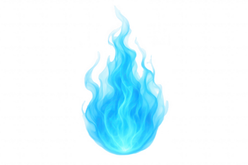 Abstract Blue Flame Element with Wispy, Flowing Tendrils and Glowing Core