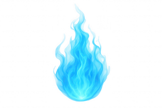 Abstract Blue Flame Element with Wispy, Flowing Tendrils and Glowing Core