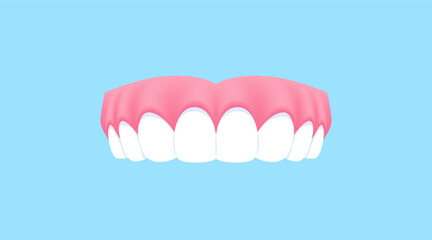 Upper teeth (Healthy) illustration vector design. Dental care concept.