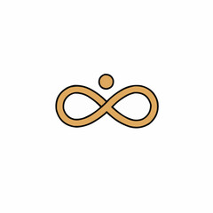 Fototapeta premium Simple illustration of a person-like figure within an infinity symbol, isolated.