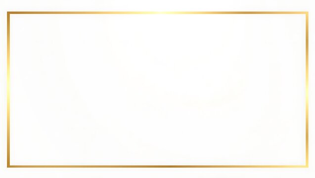 Abstract white background with elegant metallic gold border, minimalist style, soft lighting, centered blank space for text, professional and modern design