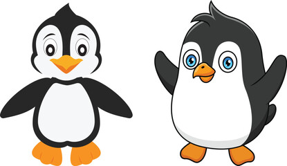 penguin set vector 