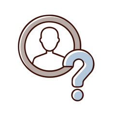 An enigmatic illustrated person silhouette framed by a question mark evokes intrigue, uncertainty, and speculation, sparking the imagination.