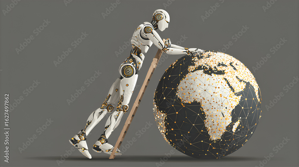 Poster ai. artificial intelligence learning. artificial neural networks analysis big data. artificial intel