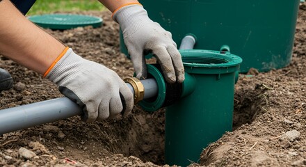 Installing Septic System Component