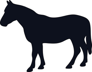 black horse silhouette vector illustration. Ideal for equestrian logos, ranch branding, western design, and farm animal graphics.

