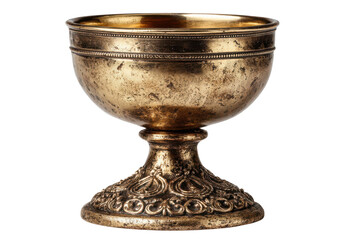 Ancient Gold Chalice Religious Artifact Antique Goblet Ceremonial Cup Vintage Treasure Isolated Find