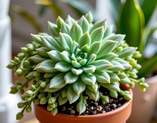 Obraz premium Lush Succulent Soft Morning Light