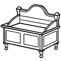 Children's toy storage bench vector 