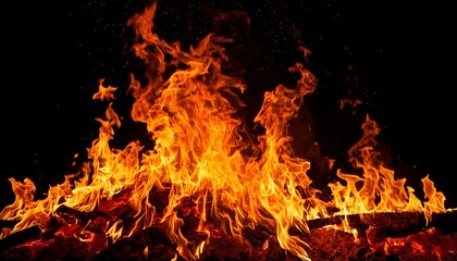 Blazing Fire with Intense Flames
