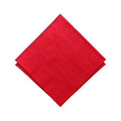 Fototapeta premium Folded red paper napkin isolated on transparent background