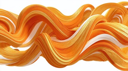 Abstract Wavy Strands, Orange, Yellow, and White