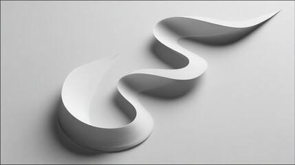 White Ribbon on Textured White Surface