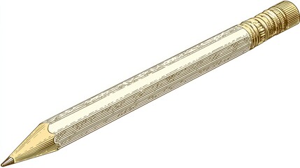 Yellow Unsharpened Pencil Illustration