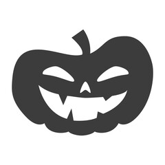 Funny Halloween pumpkin silhouette. Vector illustration isolated on a white background