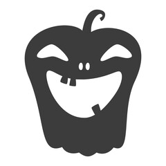 Funny Halloween pumpkin silhouette. Vector illustration isolated on a white background