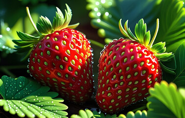 strawberry on the grass